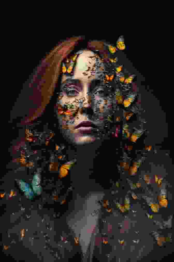 A Color Photograph Of A Woman's Body Covered In Butterflies, Her Face Hidden Behind A Mask. Thresholes Lara Mimosa Montes