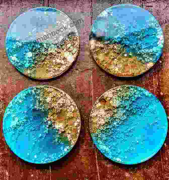 A Set Of Epoxy Resin Coasters With A Geometric Design. Best Epoxy Resin Projects DIY That Look More Expensive: Amazing Ways To Use Epoxy Resin In Cool DIY Projects
