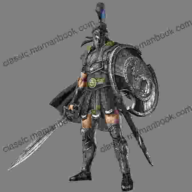 A Valiant Portrait Of Achilles, Clad In Gleaming Armor And Wielding His Legendary Spear. Nostoi: Children Of Prometheus