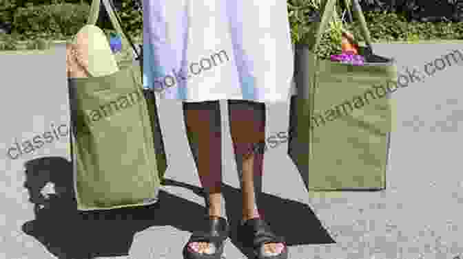 A Woman Carrying An Enviro Totes Nichols Tote Bag While Walking Through A Farmers Market Enviro Totes J R Nichols