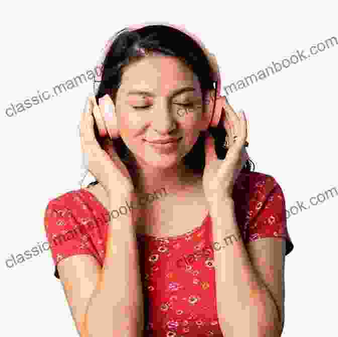An Image Of A Smiling Woman Holding A Travel Guide And Listening To An Audio Lesson Using Headphones Russian Phrasebook: The Ultimate Russian Phrasebook For Travelers And Beginners (Audio Included)