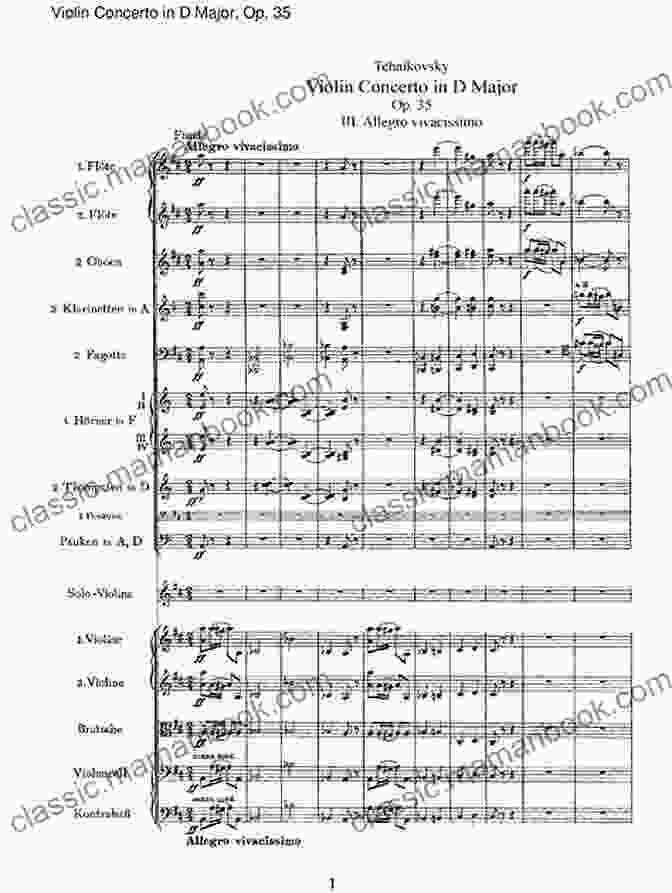 Violin Concerto In D Major, Op. 35 Finale: Allegro Vivacissimo Music Example Violin Concerto D Major: Op 35 (Eulenburg Studienpartituren)